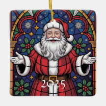 Feliz Natal Design de Vidro Colorido do Papai Noel