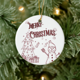 Ornamento De Cerâmica Feliz Natal Divertido