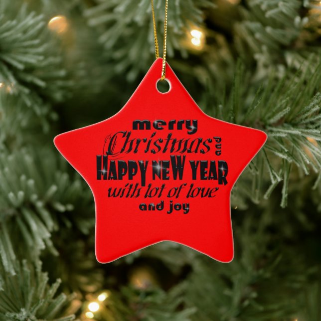 Ornamento De Cerâmica Feliz Natal e Feliz ano novo (Árvore)