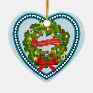 Ornamento De Cerâmica Feliz Natal e um Feliz Ano Novo!
