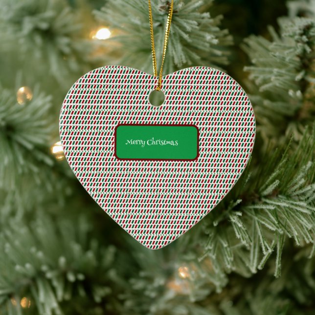 Ornamento De Cerâmica Feliz Natal Elegante e moderno personalização (Árvore)