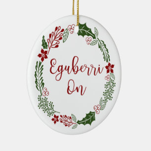 Ornamento De Cerâmica Feliz Natal em Basco Eguberri em