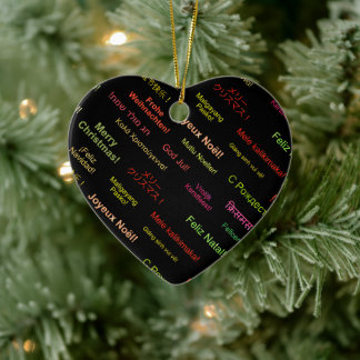Ornamento De Cerâmica Feliz Natal em diferentes línguas do mundo