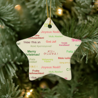 Ornamento De Cerâmica Feliz Natal em diferentes línguas do mundo