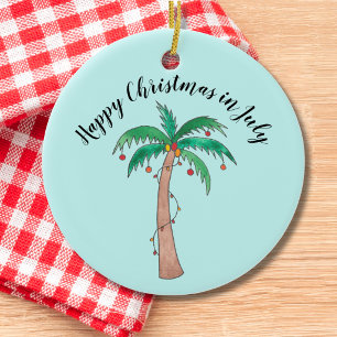 Ornamento De Cerâmica Feliz Natal em Julho