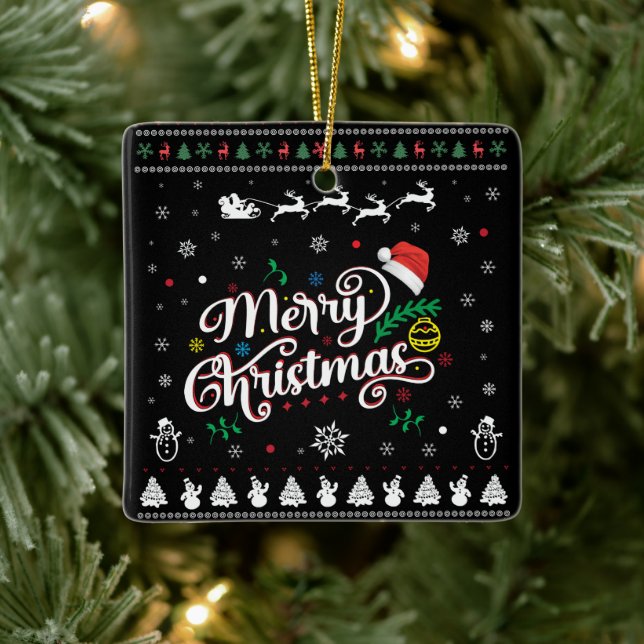 Ornamento De Cerâmica Feliz Natal Engraçado (Árvore)