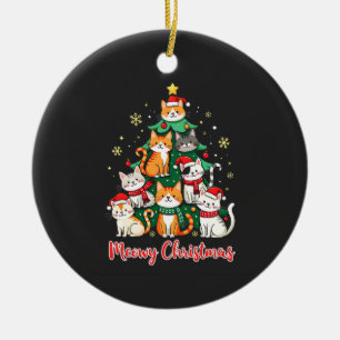 Ornamento De Cerâmica Feliz Natal Engraçado Catmas Kitten Árvore de Nata