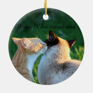 Ornamento De Cerâmica Feliz Natal, feliz ano novo