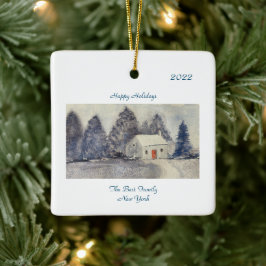 Ornamento De Cerâmica Feliz Natal Feriado, Algodão Neve