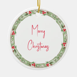 Ornamento De Cerâmica Feliz Natal Feriado Nome Ano