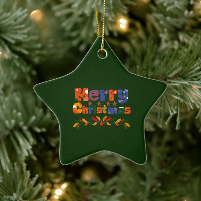 Ornamento De Cerâmica Feliz Natal Férias (Árvore)