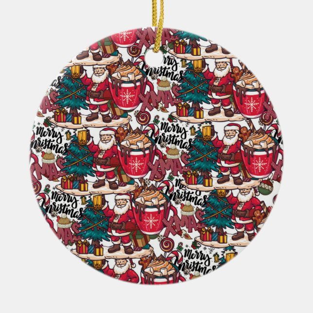 Ornamento De Cerâmica Feliz Natal - Férias Festivas (Frente)