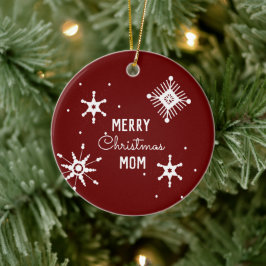 Ornamento De Cerâmica Feliz Natal Flocos de Neve Rótulo Mamãe Cerâmica