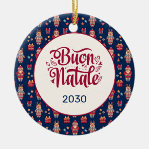 Ornamento De Cerâmica Feliz Natal Folclore Papai Noel Rena Azul Personal
