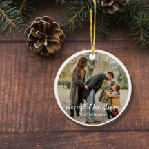 Feliz Natal Foto Redonda | Família Personalizada