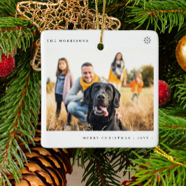 Ornamento De Cerâmica Feliz Natal, foto simples e mínima da família
