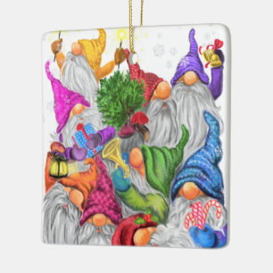 Ornamento De Cerâmica Feliz Natal Gnomo Festa Divertida Desenho
