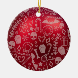 Ornamento De Cerâmica Feliz Natal Gótico Nome Ano Feriado