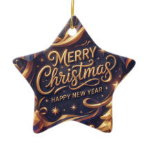 Feliz Natal Hora Dourada Geométrico Elegante