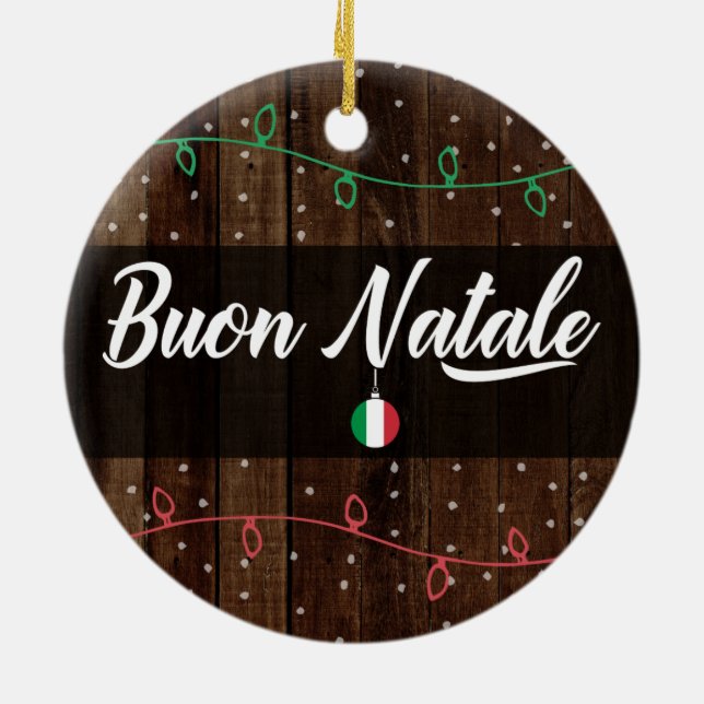 Ornamento De Cerâmica Feliz Natal italiano, Buon Natale (Traseira)