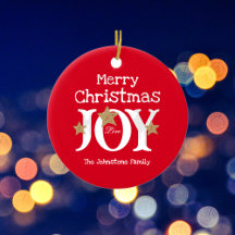 Feliz Natal Joy Simple Elegant Red