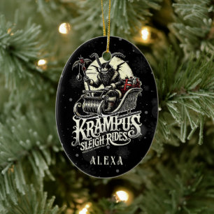 Ornamento De Cerâmica Feliz Natal Krampus Passeios de Trenó Krampus