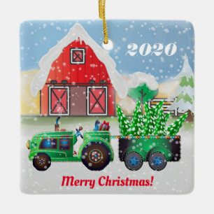 Ornamento De Cerâmica Feliz Natal na Fazenda do País