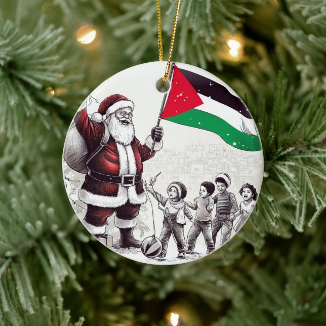 Ornamento De Cerâmica Feliz Natal, Palestina: Só Causa Unidade Ornam (Árvore)