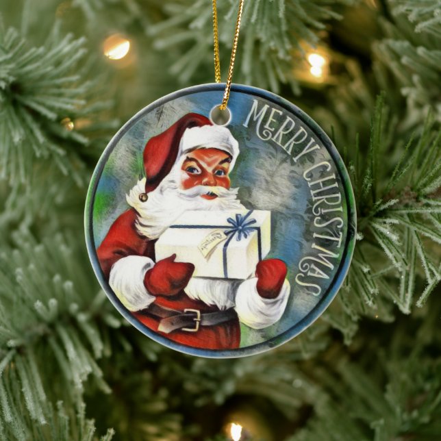 Ornamento De Cerâmica Feliz Natal Papai Noel (Árvore)