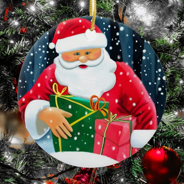 Ornamento De Cerâmica Feliz Natal - Papai Noel (Criador carregado)