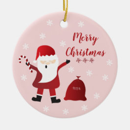 Ornamento De Cerâmica Feliz Natal Papai Noel Toy Bag