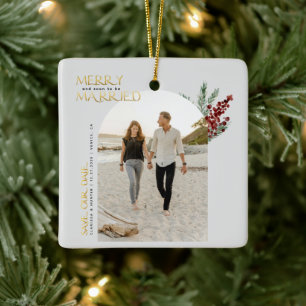 Ornamento De Cerâmica Feliz Natal Para Casar Em Breve Salve A Data