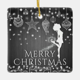 Ornamento De Cerâmica Feliz Natal para dança Irlandesa Personalizada