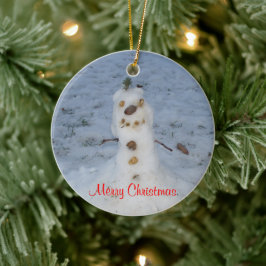 Ornamento De Cerâmica Feliz Natal Pequeno Boneco de Neve Ano