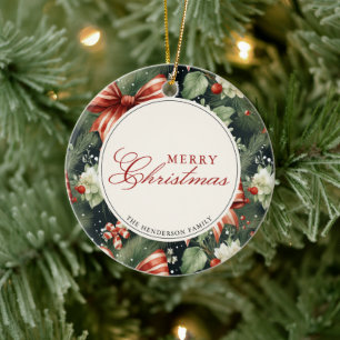 Ornamento De Cerâmica Feliz Natal Personalizado