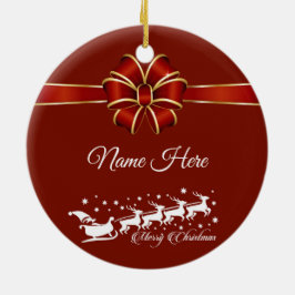 Ornamento De Cerâmica Feliz Natal Personalizado