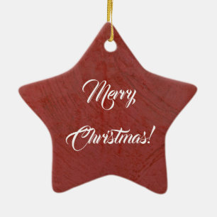 Ornamento De Cerâmica Feliz Natal! Planície Vermelho Veneziano Italian