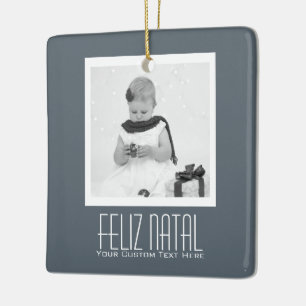 Ornamento De Cerâmica Feliz Natal Português Personalizado