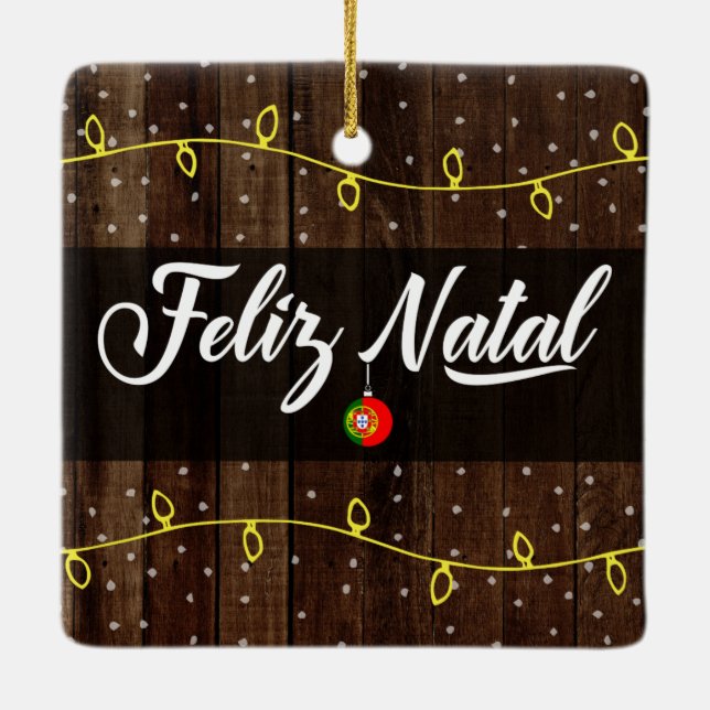 Ornamento De Cerâmica Feliz Natal Russo Português (Verso)