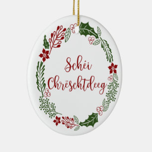 Ornamento De Cerâmica Feliz Natal, Schéi Chrëschtdeeg
