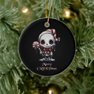 Ornamento De Cerâmica Feliz Natal Spooky Gothic