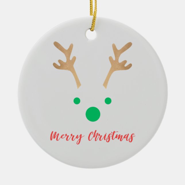 Ornamento De Cerâmica Feliz Natal Uma Época de Alegria (Frente)