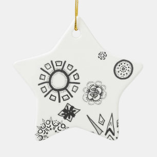 Ornamento De Cerâmica FELIZ NATAL urbano da estrela 1% pipe%  