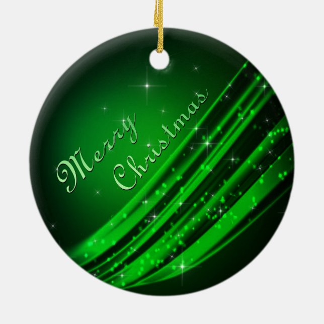 Ornamento De Cerâmica Feliz Natal Verde (Traseira)