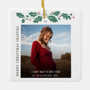 Ornamento De Cerâmica Feliz Natal Vovó Gravidez Data de Vencimento