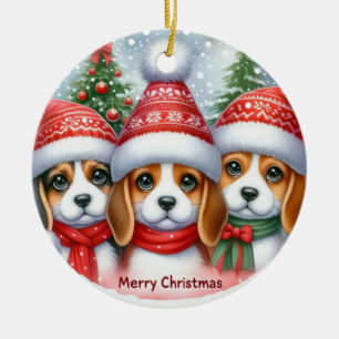 Ornamento De Cerâmica Feliz Natal Yorki