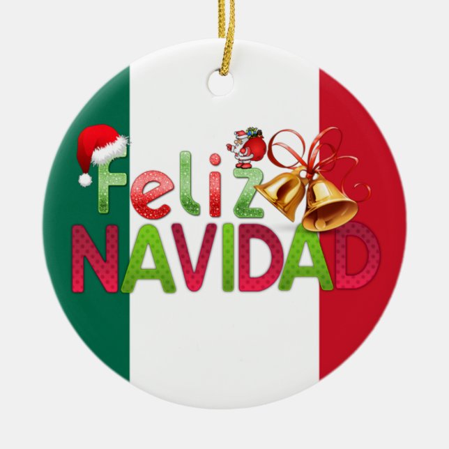 Ornamento De Cerâmica Feliz Navidad (Frente)