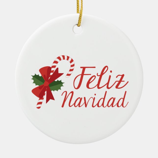 Ornamento De Cerâmica Feliz Navidad (Frente)