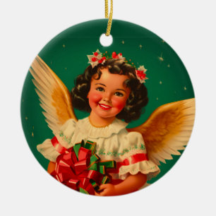 Ornamento De Cerâmica "Feliz Navidad" Angel