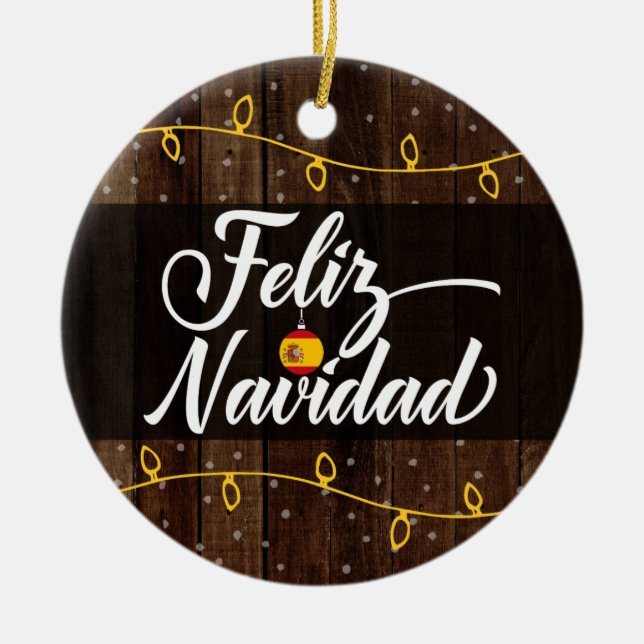 Ornamento De Cerâmica Feliz Navidad, Espanha Feliz Natal (Frente)